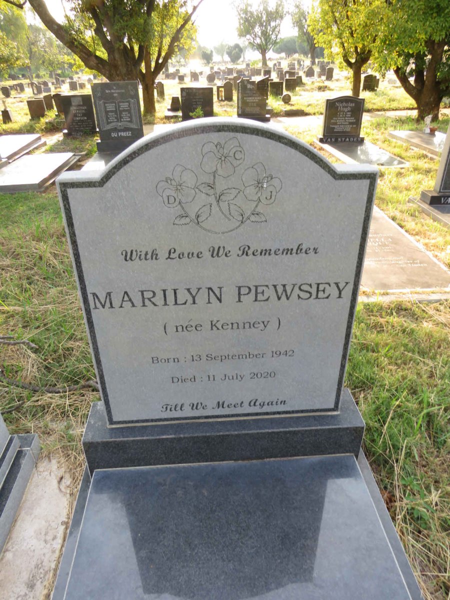 PEWSEY Marilyn nee KENNEY 1942-2020