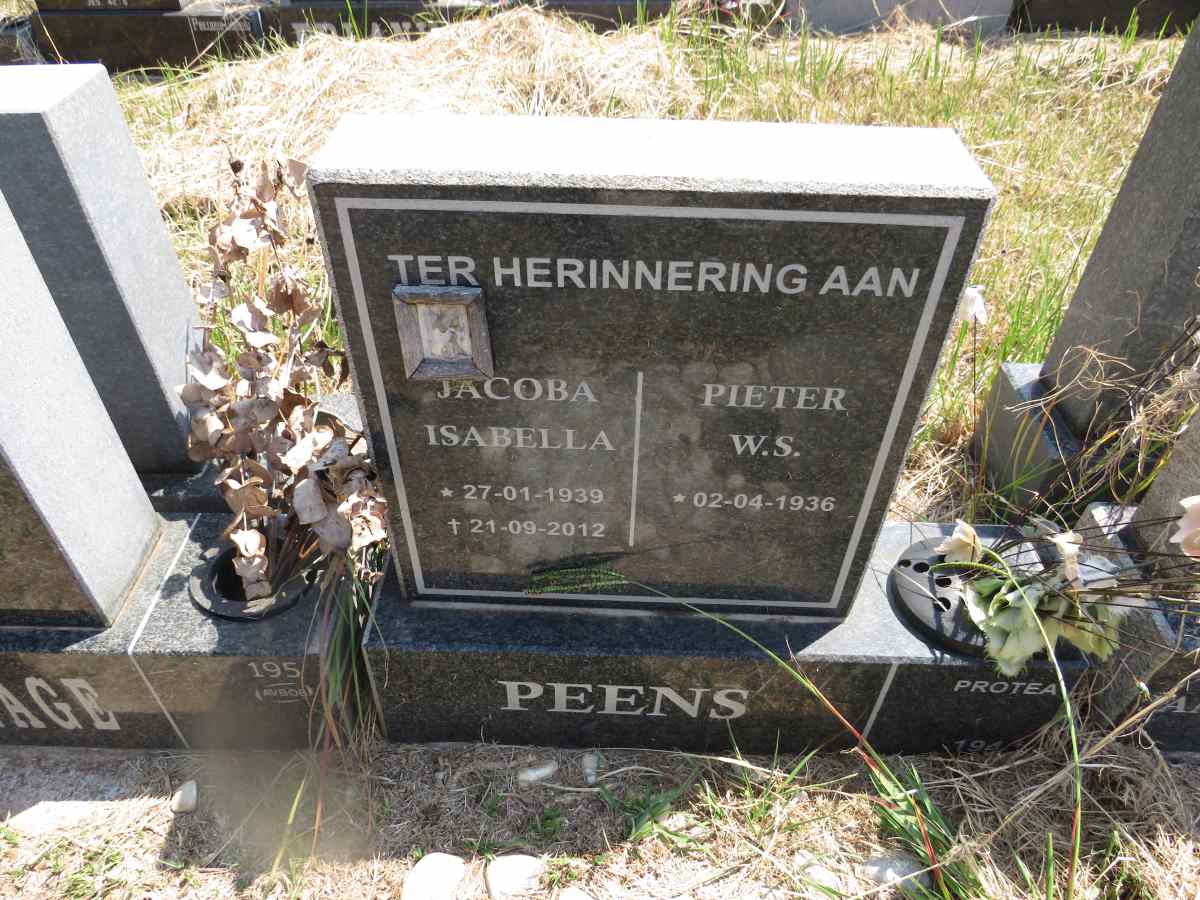 PEENS Pieter W.S. 1936- & Jacoba Isabella 1939-2012