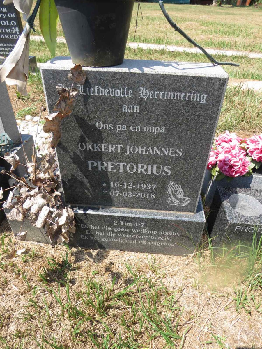 PRETORIUS Okkert Johannes 1937-2018