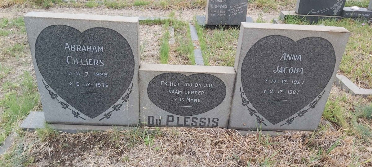 PLESSIS Abraham Cilliers, du 1925-1976 & Anna Jacoba 1927-1987