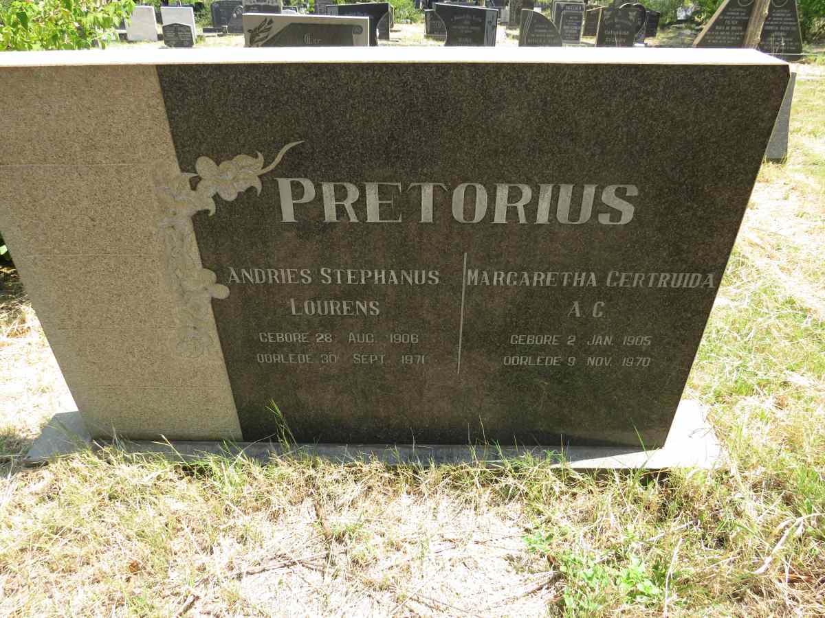 PRETORIUS Andries Stephanus Lourens 1906-1971 & Margaretha Gertruida A.C. 1905-1970_2