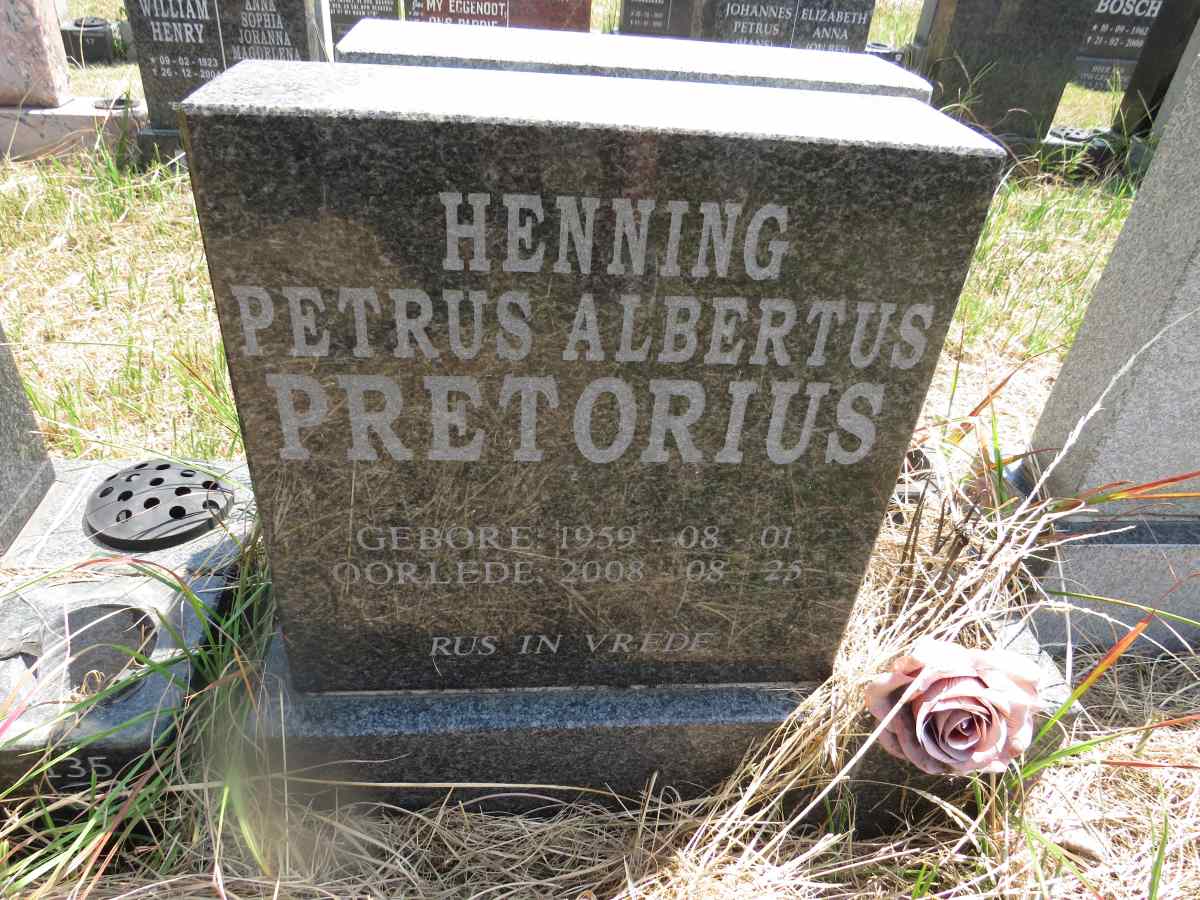 PRETORIUS Henning Petrus Albertus 1959-2008