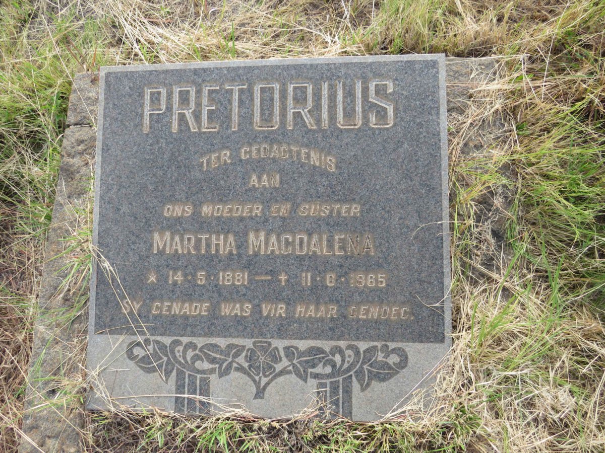 PRETORIUS Martha Magdalena 1881-1965