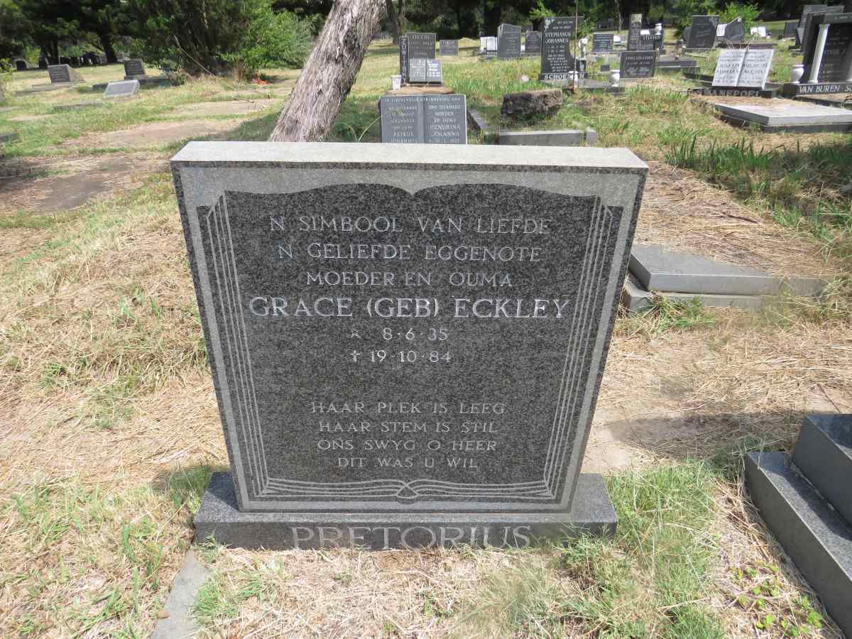 PRETORIUS Grace nee ECKLEY 1935-1984