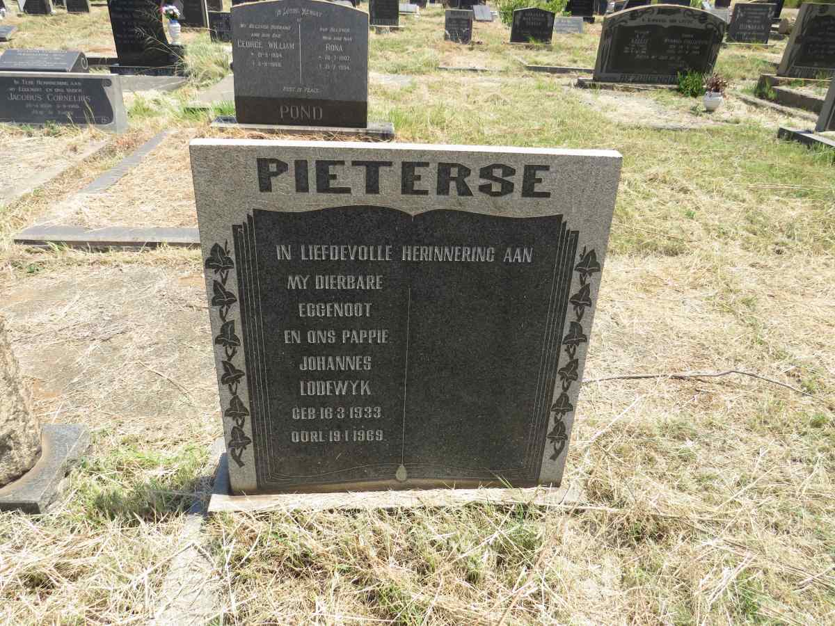 PIETERSE Johannes Lodewyk 1933-1969