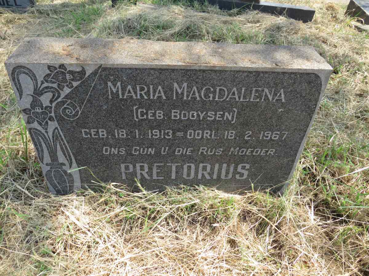 PRETORIUS Maria Magdalena nee BOOYSEN 1913-1967