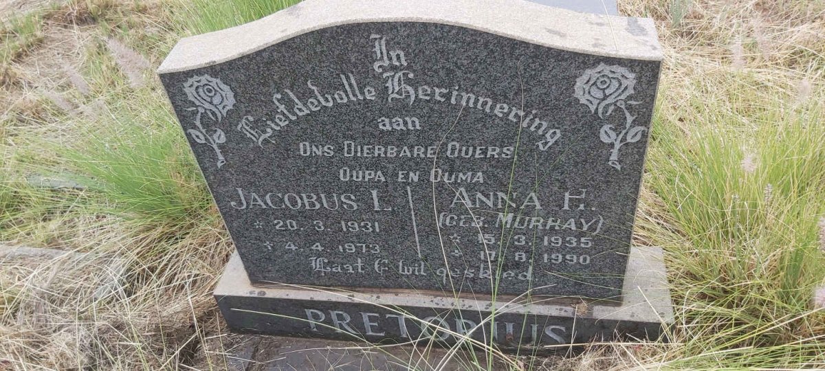 PRETORIUS Jacobus L. 1931-1973 & Anna H. MURRAY 1935-1990