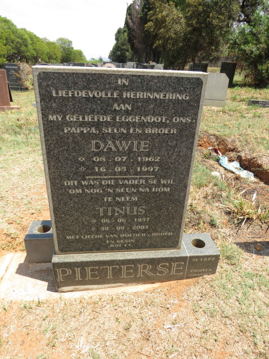 PIETERSE Tinus 1957-2003 :: PIETERSE Dawie 1962-1997