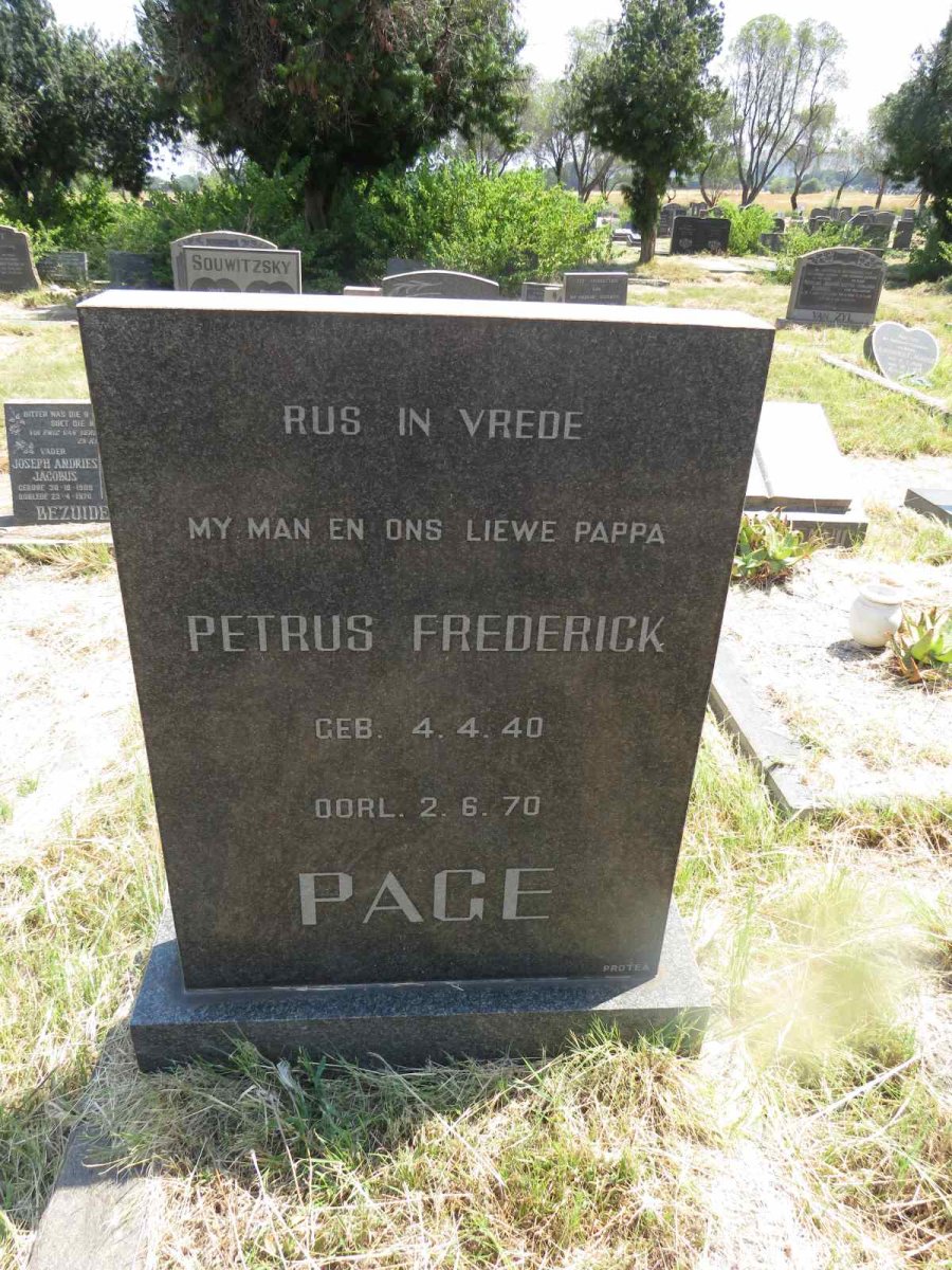 PAGE Petrus Frederick 1940-1970