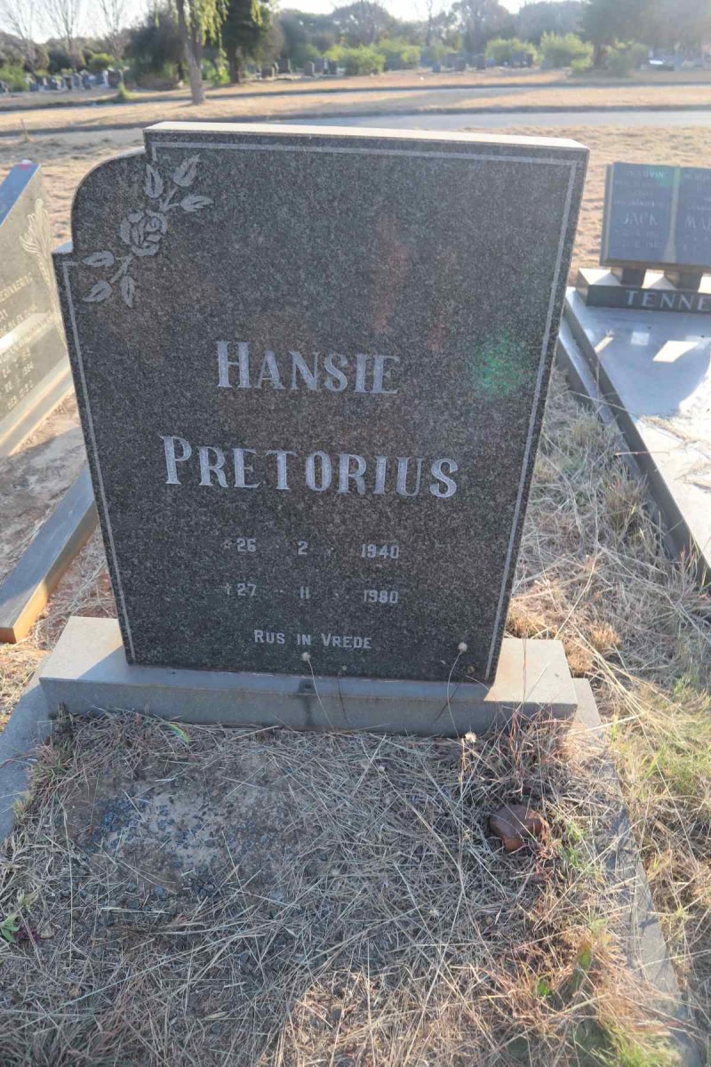 PRETORIUS Hansie 1940-1980