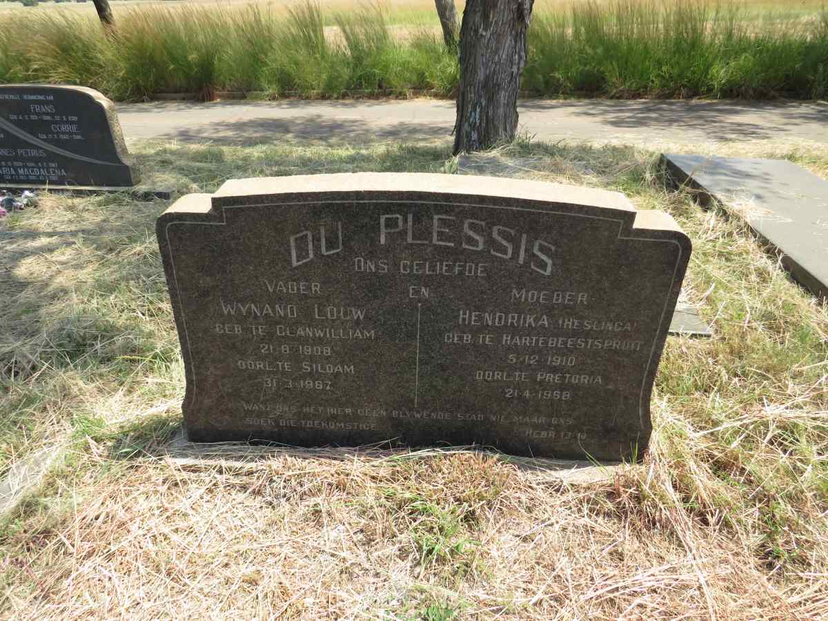 PLESSIS Wynand Louw, du 1908-1967 & Hendrika HESLINCA 1910-1968