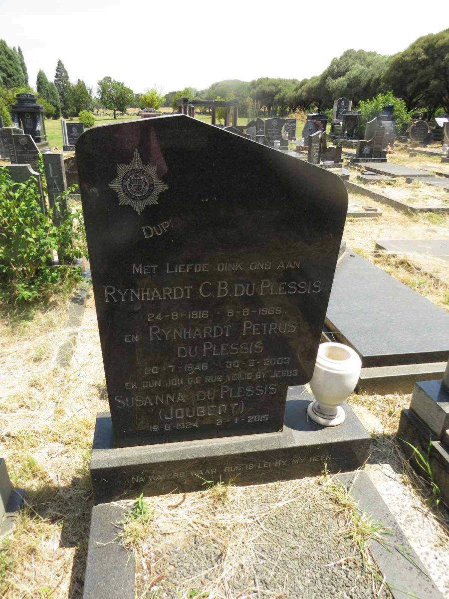 PLESSIS Rynhardt C.B., du 1916-1969 :: PLESSIS Rynhardt Petrus, du 1946-2003 :: PLESSIS Susanna, du nee JOUBERT 1924-2015