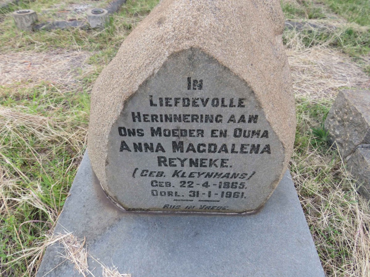 REYNEKE Anna Magdalena nee KLEYNHANS 1865-1961