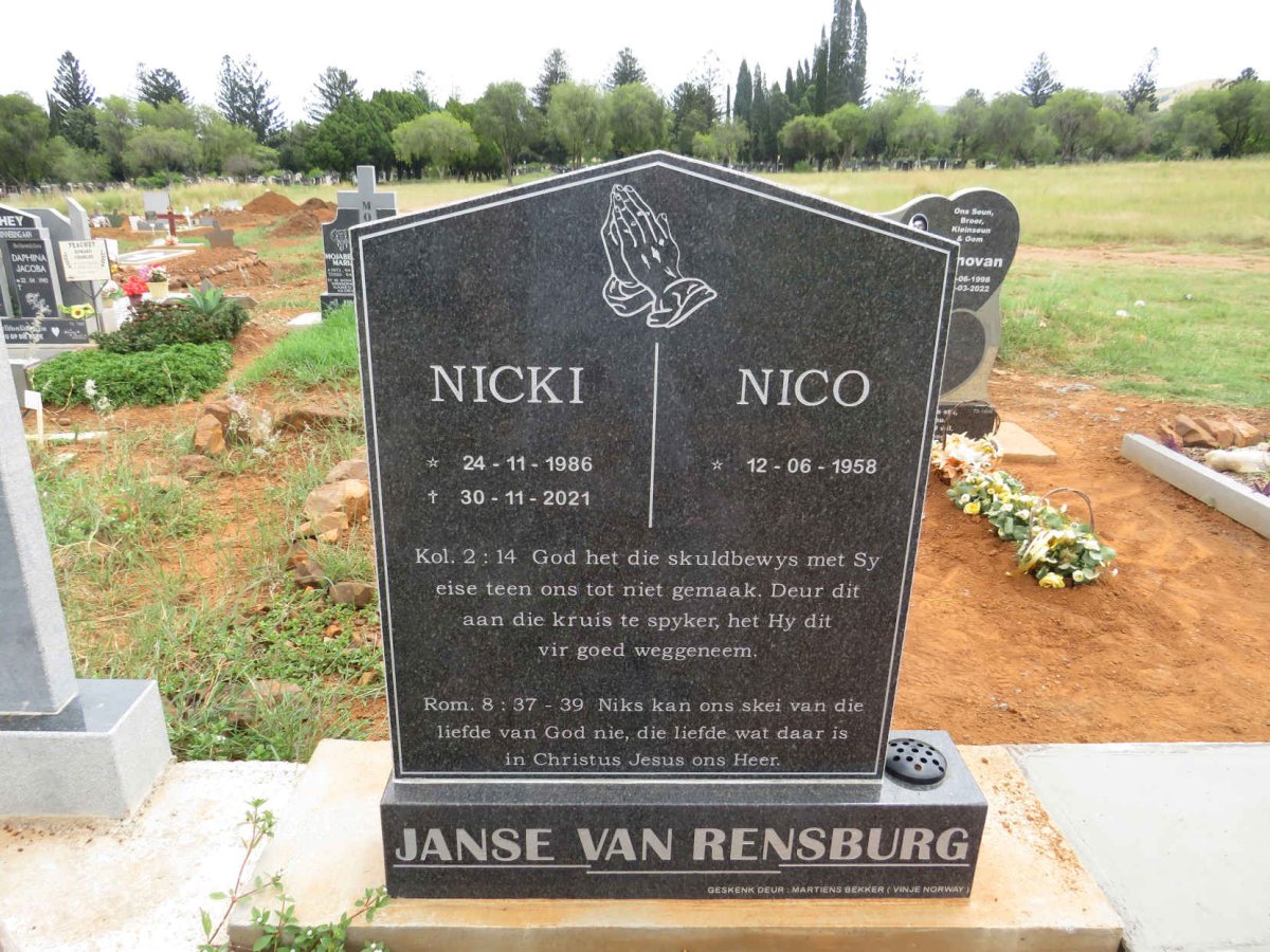 RENSBURG Nico, Janse van 1958- :: RENSBURG Nicki, Janse van 1986-2021