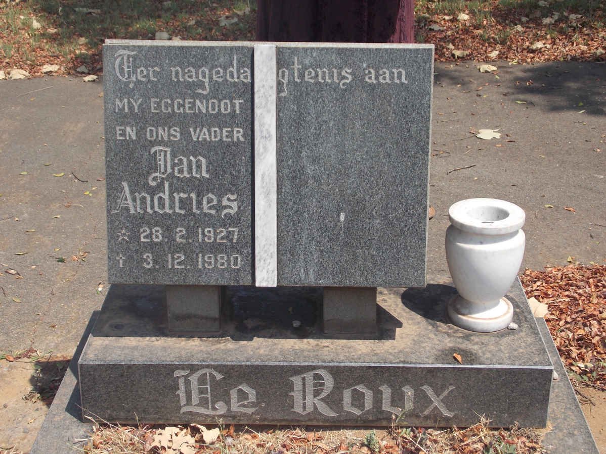 ROUX Jan Andries, le 1927-1980