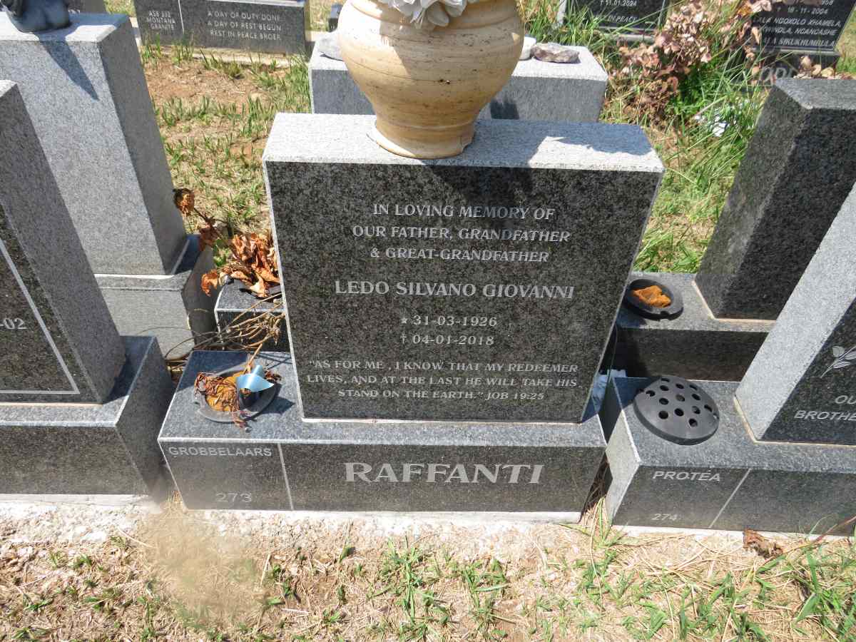 RAFFANTI Ledo Silvano Giovanni 1926-2018