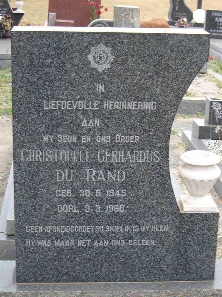 RAND Christoffel Gerhardus, du 1945-1968