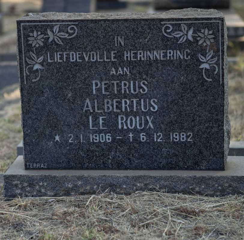 ROUX Petrus Albertus, le 1906-1982