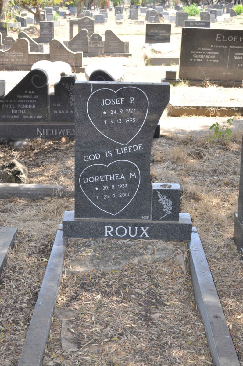 ROUX Josef P. 1927-1995 &amp; Dorethea M. 1932-2001