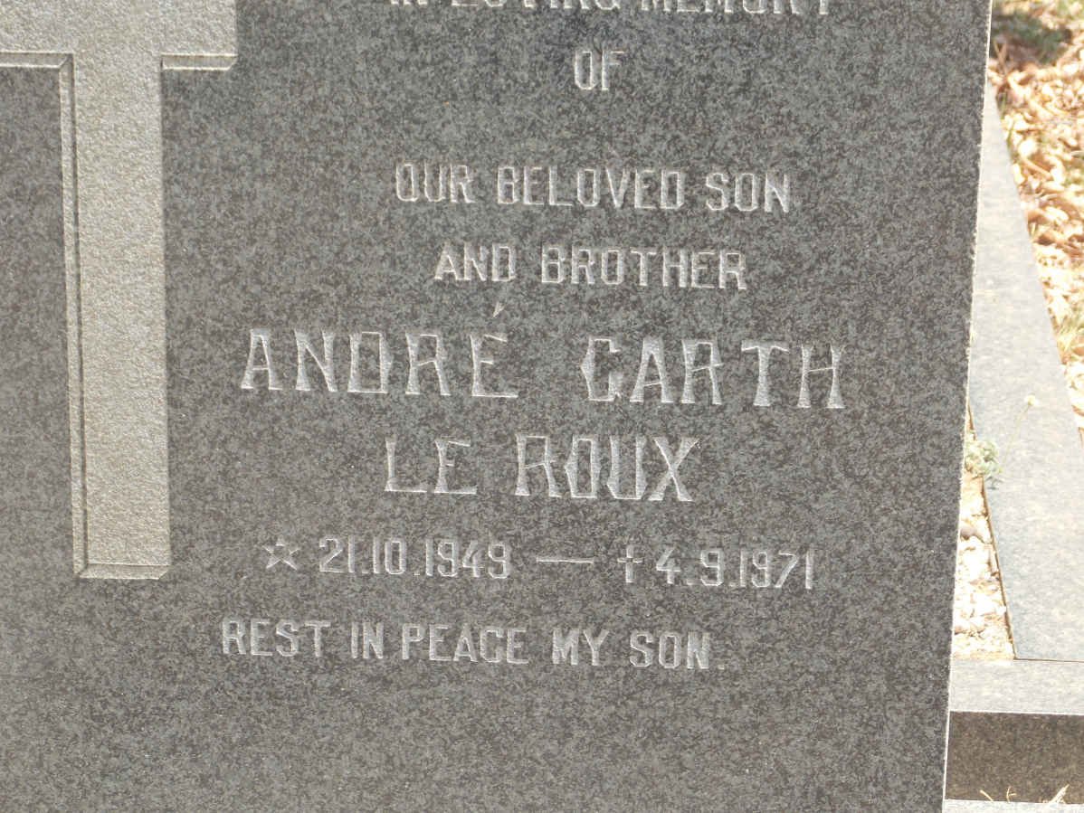 ROUX André Garth, le 1949-1971