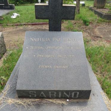 SABINO Nautilia Paz Bento 1907-1971