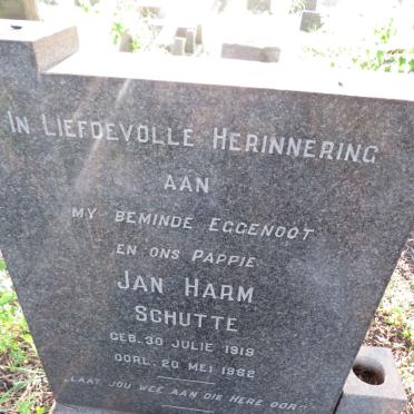 SCHUTTE Jan Harm 1919-1962