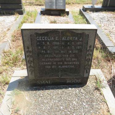 SMAL Cecelia E. 1960-1971 :: ROOS Aletta J. 1971-1971