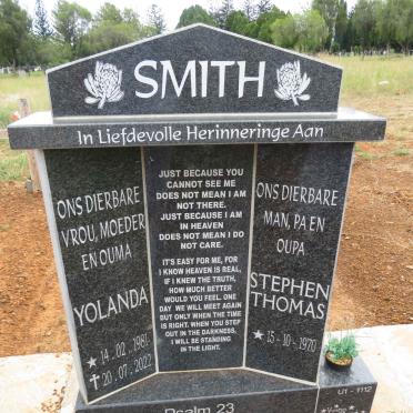 SMITH Stephen Thomas 1970- & Yolanda 1981-2022