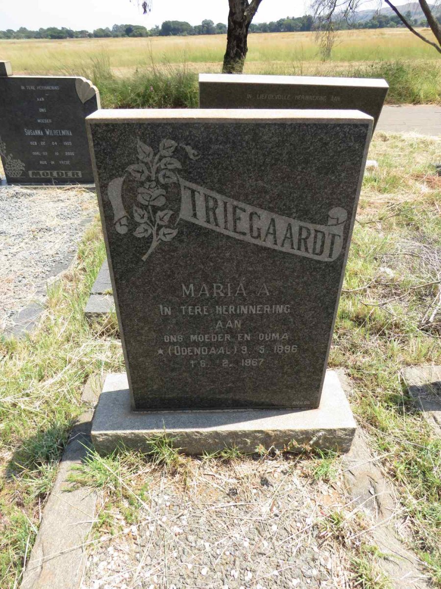 TRIEGAARDT Maria A. nee ODENDAAL 1896-1967