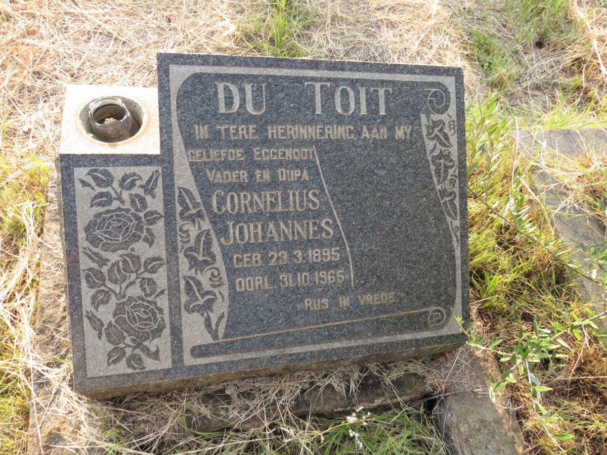 TOIT Cornelius Johannes, du 1895-1965