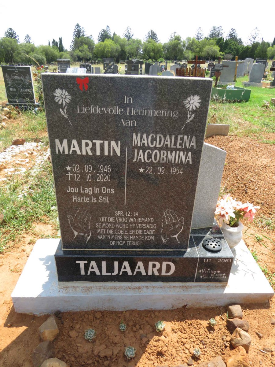 TALJAARD Martin 1946-2020 & Magdalena Jacobmina 1954- 