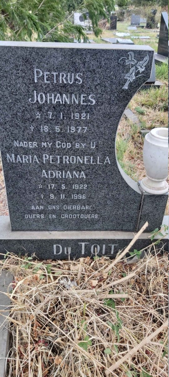 TOIT Petrus Johannes, du 1921-1977 & Maria Petronella Adriana 1922-1996