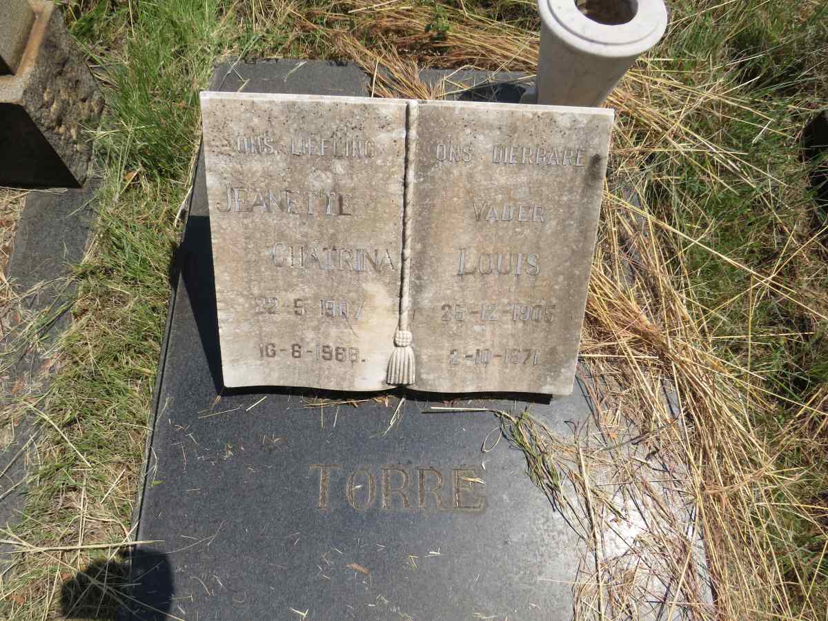 TORRE Louis 1905-1971 & Jeanette Chatrina 1907-1968