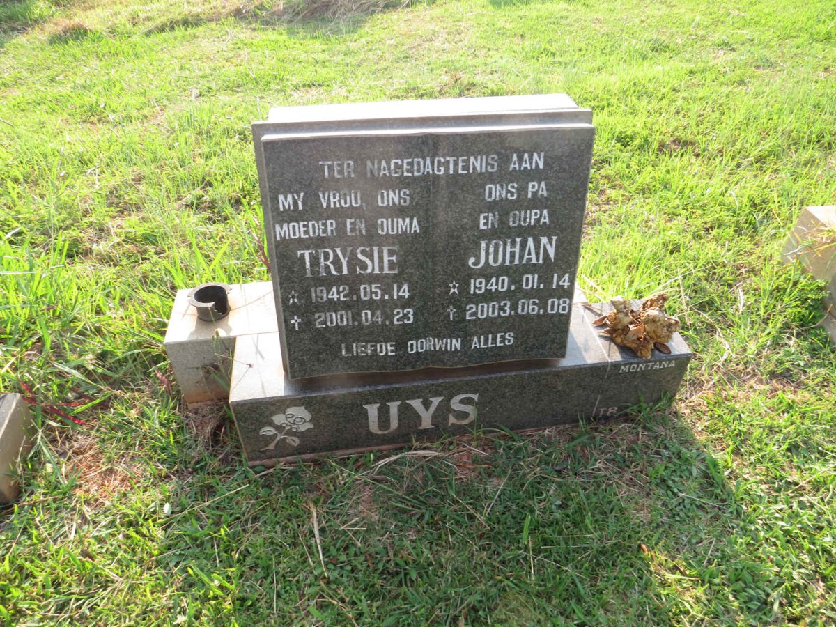 UYS Johan 1940-2003 & Trysie 1942-2001