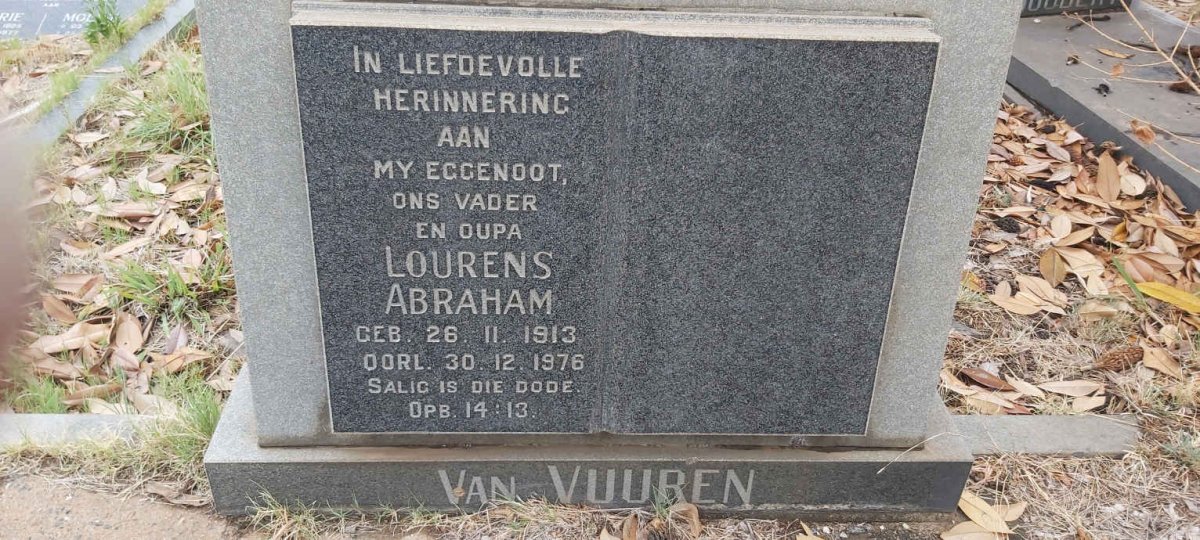 VUUREN Lourens Abraham, van 1913-1976