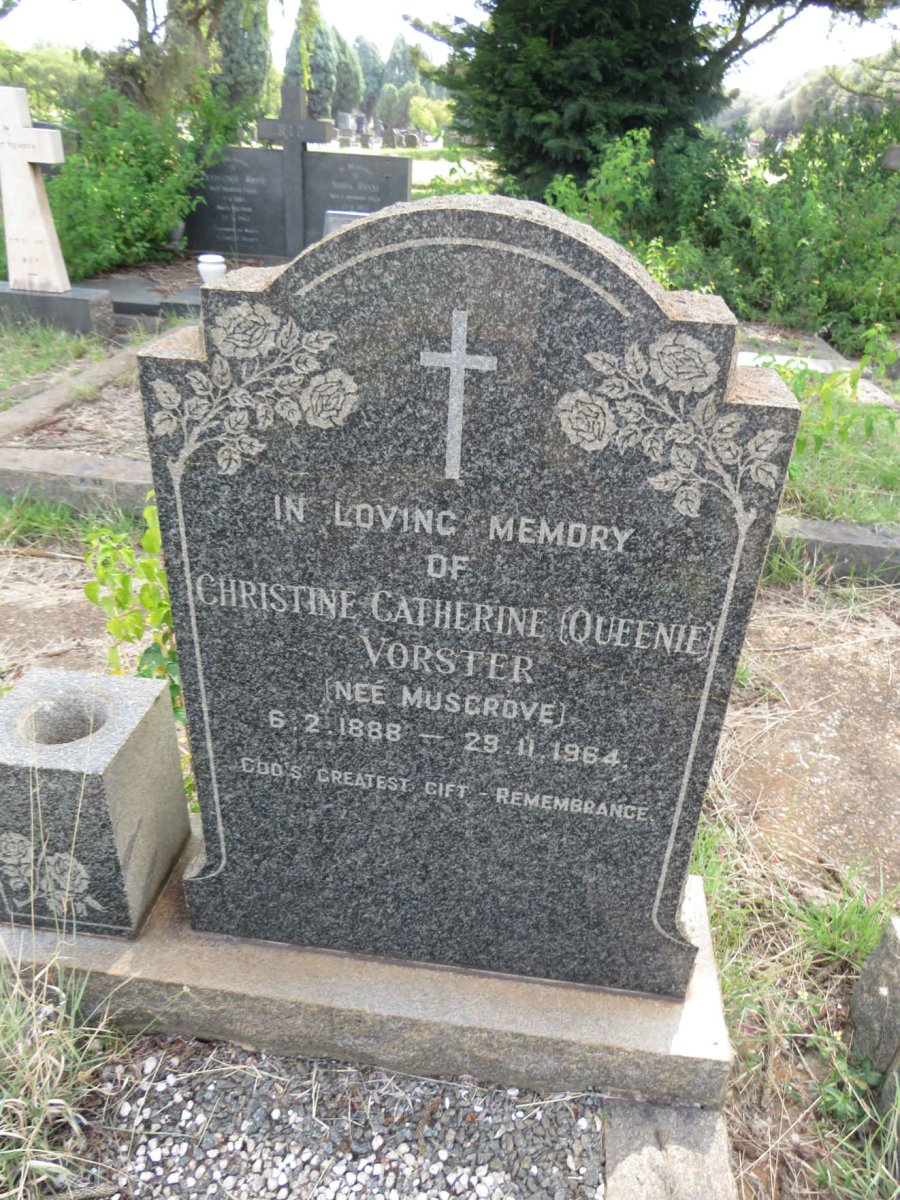 VORSTER Christine Catherine nee MUSGROVE 1888-1964