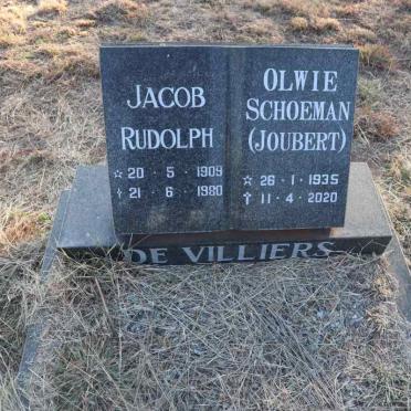 VILLIERS Jacob Rudolph, de 1909-1980 & Olwie Schoeman JOUBERT 1935-2020