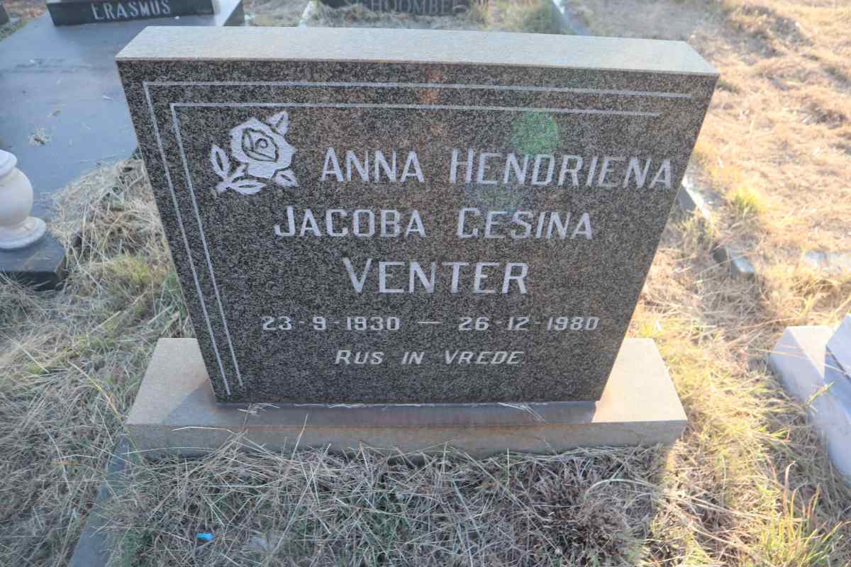 VENTER Anna Hendriena Jacoba Gesina 1930-1980
