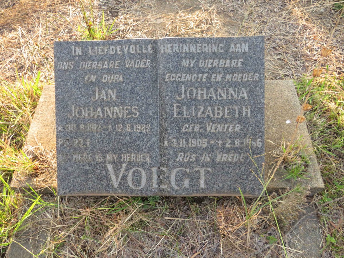 VOEGT Jan Johannes 1912-1982 & Johanna Elizabeth VENTER 1905-1966
