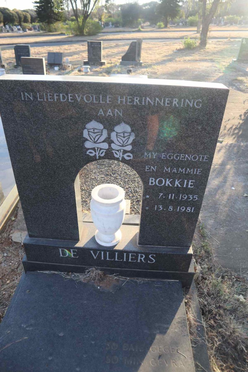 VILLIERS Bokkie, de 1935-1981