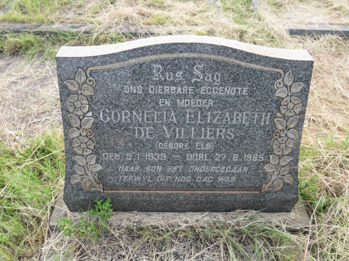 VILLIERS Cornelia Elizabeth, de nee ELS 1939-1965