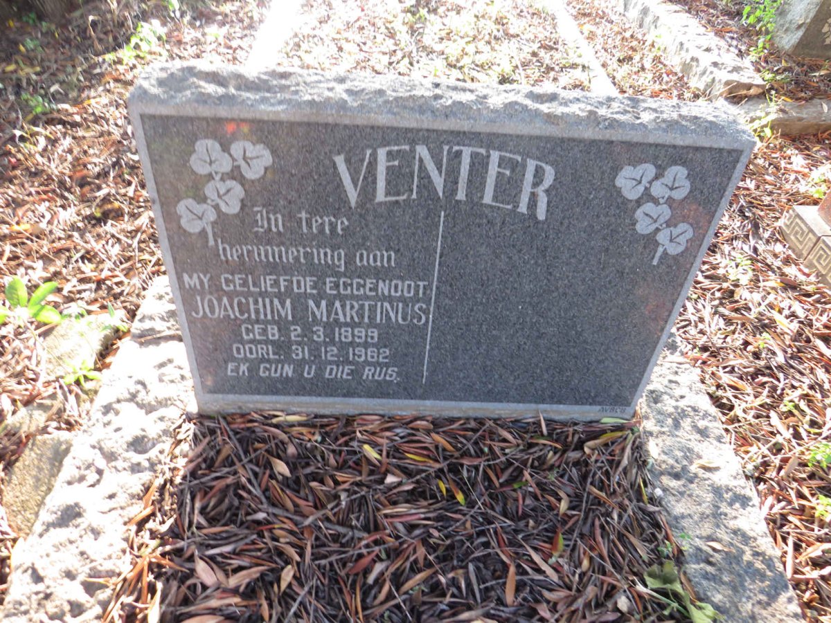 VENTER Joachim Martinus 1899-1962