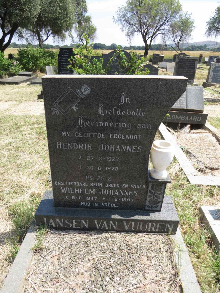 VUUREN Hendrik Johannes, Jansen van  1927-1978 :: VUUREN Wilhelm Johannes, Jansen van 1947-1993