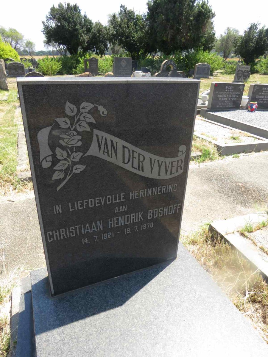 VYVER Christiaan Hendrik Boshoff, van der 1921-1970