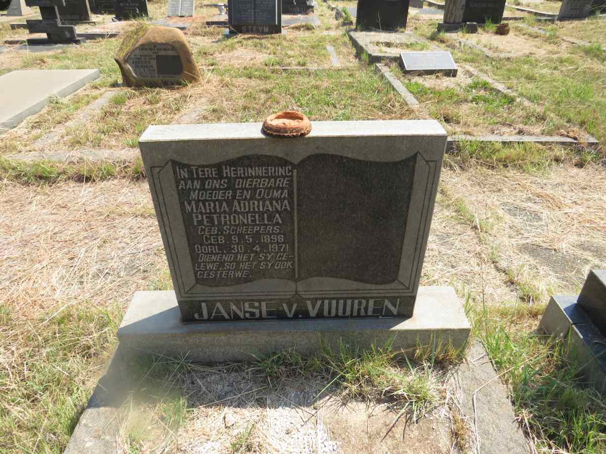 VUUREN Maria Adriana Petronella, Janse v. nee SCHEEPERS 1898-1971