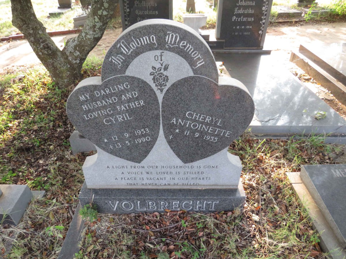 VOLBRECHT Cyril 1953-1990 & Cheryl Antoinette 1955- 
