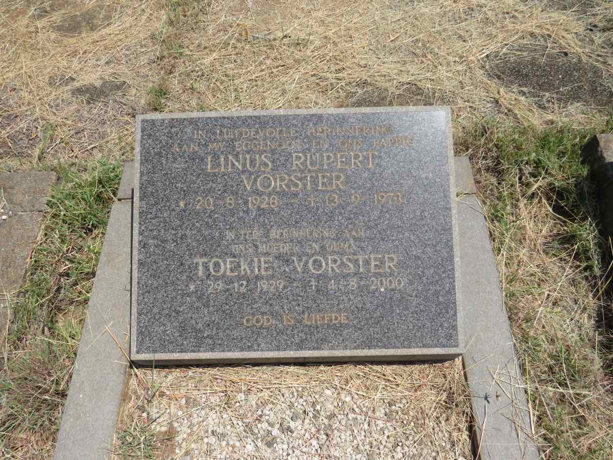 VORSTER Linus Rupert 1928-1973 & Toekie 1929-2000