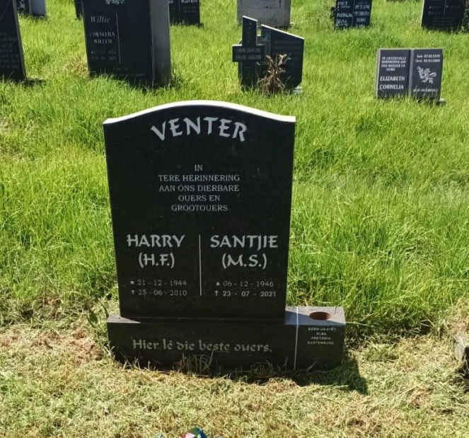 VENTER H.F. 1944-2010 &amp; M.S. 1946-2021