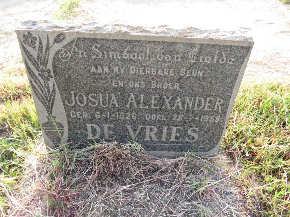 VRIES Josua Alexander, de 1926-1958
