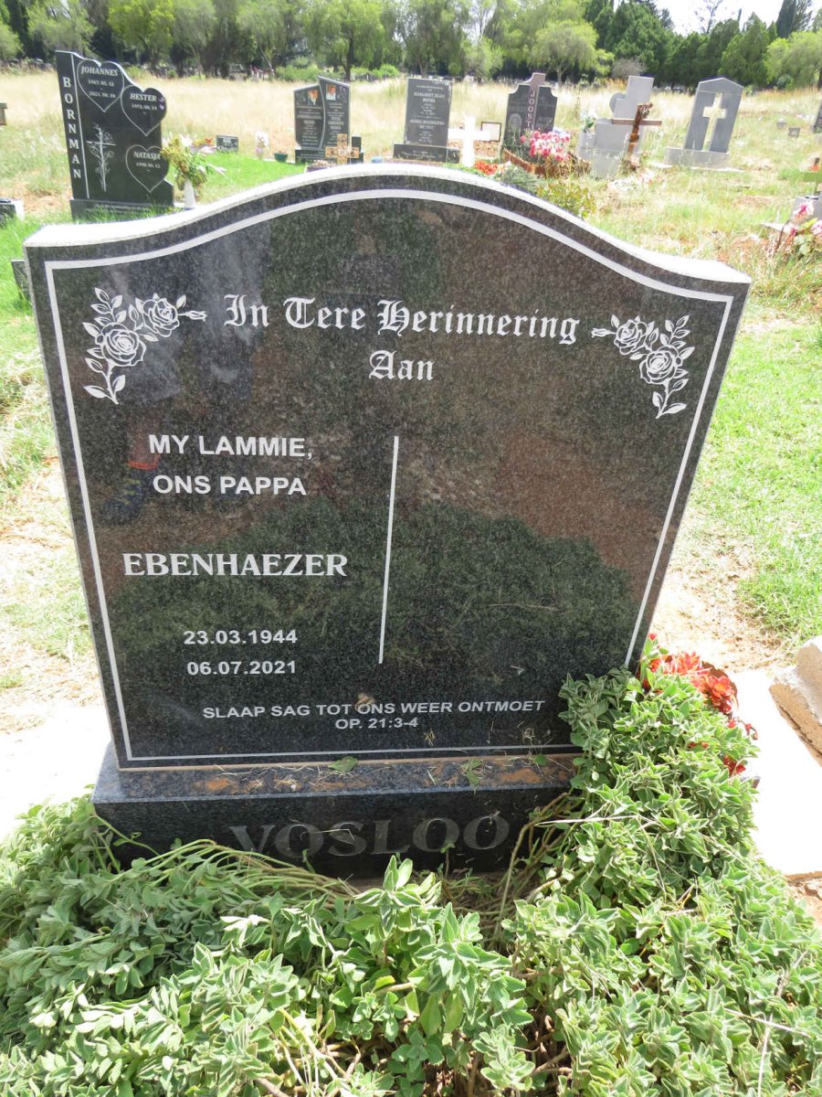 VOSLOO Ebenhaezer 1944-2021